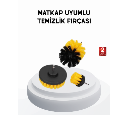 3’lü Matkap Temizlik Fırçası Seti – Banyo, Mutfak ve Araç Jantı İçin Etkili