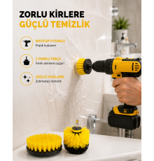 3’lü Matkap Ucu Fırça Seti – Derinlemesine Temizlik, Tüm Yüzeylerle Uyumlu Yeni Nesil