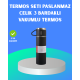 304 Çelik Termos Seti | 2 Bardaklı, 500 ml, Uzun Süre Isı Koruma