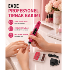 Profesyonel Tırnak Matkap Makinesi – USB Şarjlı, Ayarlanabilir Hız, Düşük Titreşimli ve Sessiz Çalışma
