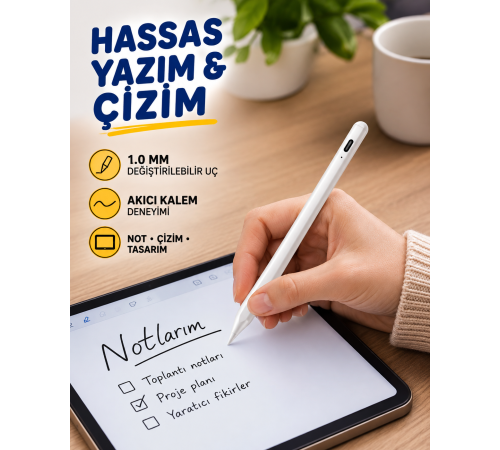 Eğim Sensörlü Dijital Kalem – Yüksek Hassasiyetli 1,0 mm Uç, Uzun Pil Ömrü Yeni Nesil