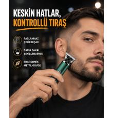 Şarjlı Erkek Tıraş Makinesi – 180 Dakika Pil Ömrü, 2.5 Saat Hızlı Şarj, USB ve Powerbank Uyumlu