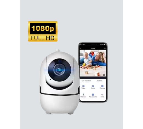 Full HD 1080P Kablosuz Güvenlik Kamerası – Hareket Takip, Gece Görüşü ve İki Yönlü Ses Özellikli