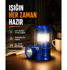 Güneş Enerjili Katlanabilir Kızaklı Kamp Feneri – USB Şarjlı, Çok Yönlü ve Dayanıklı Tasarım