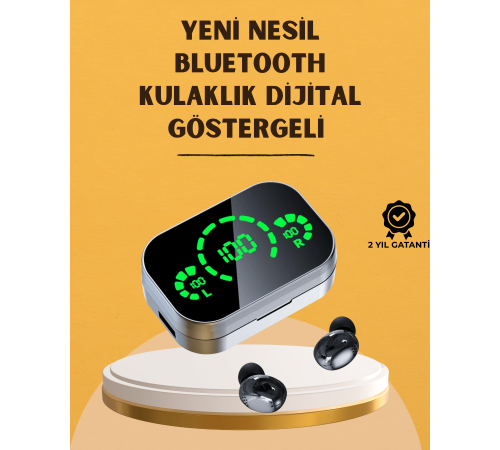 LED Ekranlı Kablosuz Kulaklık – Gürültü Önleyici Mikrofon ve Dokunmatik Özellikli