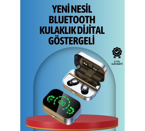 Akıllı Dijital Ekranlı TWS Kulaklık – Uzun Pil Ömrü, Stabil Bağlantı