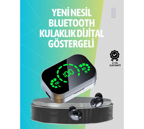 Kablosuz Kulak İçi Bluetooth Kulaklık – Dokunmatik Kontrol ve LED Şarj Ekranı