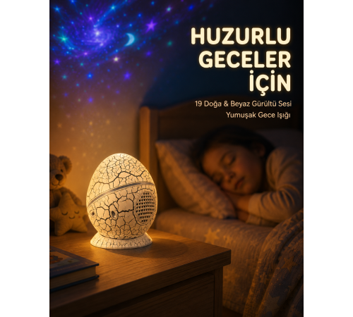 14 Renkli Nebula Yıldız Projektör + Müzik + Gürültü Cihazı + Zamanlayıcılı