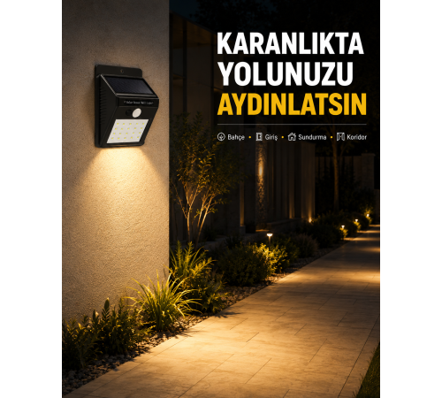 Enerji Tasarruflu ve Otomatik Sensörlü LED Güneş Işığı – Dış Mekan Uyumlu