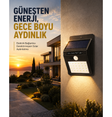 144 LED'li Geniş Aydınlatma Alanına Sahip Güneş Enerjili Güvenlik Lambası