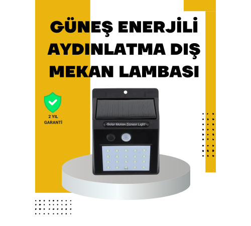 144 LED'li Geniş Aydınlatma Alanına Sahip Güneş Enerjili Güvenlik Lambası