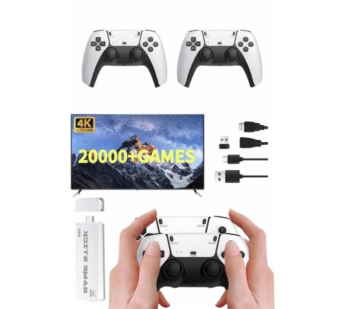 3D 4K 2000 Oyunlu Game Stick Oyun Konsolu Çift Konsol