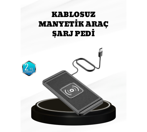 15W Manyetik Kablosuz Şarj Pedi Araç Masa Kullanımına Uygun Qi Şarj Cihazı