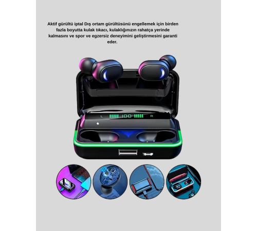 RGB  Bluetooth Kulaklık Düşük Gecikmeli Kablosuz 5.1