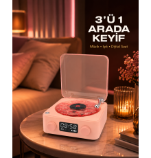 Gece Lambası Stereo Bluetooth Hoparlör Dijital Saat Su Dalgası Efektli 3-ü-1 Cihaz