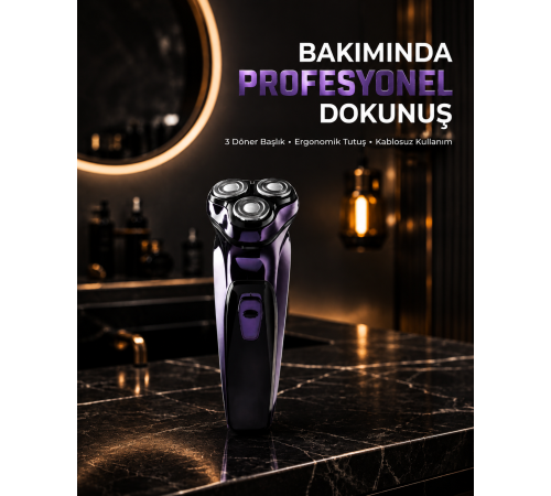 Profesyonel Şarjlı Tıraş Makinesi Ayarlanabilir Başlıklı Kablosuz