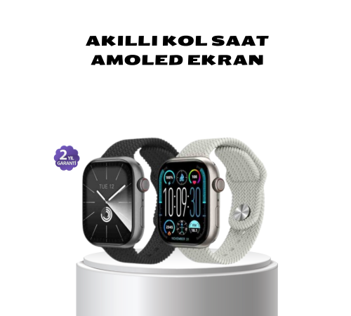 Akıllı Saat Kablosuz Şarjlı Bluetooth 5.2 Arama Bildirim Sesli Asistan 420 mAh