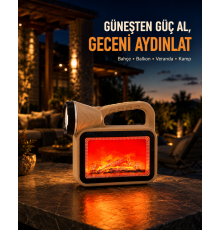 Güneş Enerjili Alev Efektli Lamba COB Led Su Geçirmez Çok Fonksiyonlu