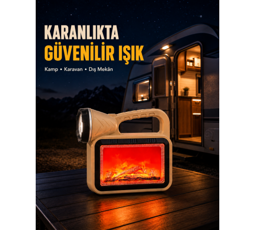 Solar Alev Işığı COB Teknolojili Taşınabilir El Feneri ve Kamp Lambası