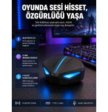 Tam Kablosuz Kulaklığı 5.0 Bluetooth LED Kontrollü Yeni Nesil