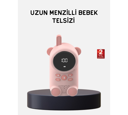 Bebek Telsizi LCD Ekran VOX İki Yönlü İletişim USB Şarj Hafif