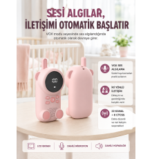 Uzun Menzilli Bebek Telsizi 1-3 Km Çekim 22 Kanal LCD Ekran VOX Şarjlı
