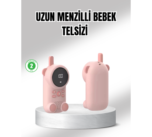 Uzun Menzilli Bebek Telsizi 1-3 Km Çekim 22 Kanal LCD Ekran VOX Şarjlı