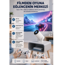 Taşınabilir Projeksiyon Cihazı 4K Destekli Wi-Fi Kablosuz Ekran Yansıtma