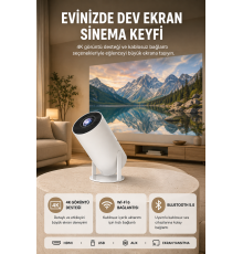 Kablosuz Projeksiyon Cihazı 4K Destekli HDMI USB Oyun Uyumlu