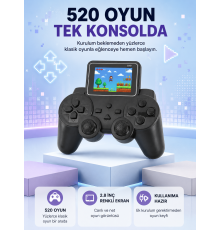 S10 Retro Oyun Konsolu Taşınabilir 2.8 İnç Ekran Ergonomik Nostalji Yeni Nesil