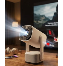 Akıllı Projeksiyon Powerbankli Taşınabilir Sinema Projektörü 4k HD Kaliteli