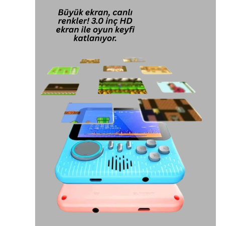 Şarjlı 3.5 İnç Retro Oyun Konsolu