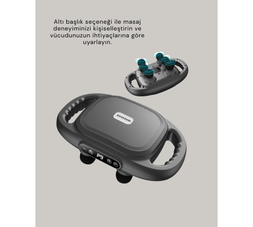 2000 mAh Şarjlı Masaj Tabancası 6 Başlık Ayarlı Güçlü Masaj Cihazı