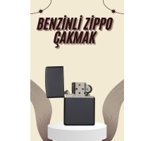 Çakmak Parlak Siyah Benzinli Çakmak Cep Boy Doldurulabilir