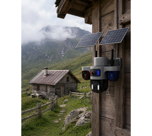 Güneş Enerjili Arıcı Kamerası 4G SIM Kartlı 9MP 3 Lens Yayla Güvenlik Kamerası 2 Yıl Garantili