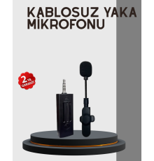 20 Metre Menzilli Kablosuz Yaka Mikrofonu Gürültü Engelleyici