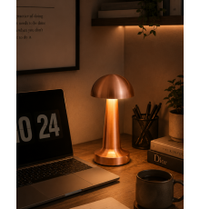 Modern Bronz Mantar Masa Lambası LED Dokunmatik Dekoratif Aydınlatma