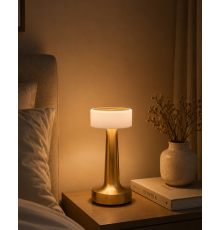 Gold Kare LED Masa Lambası Şarjlı Dimmer Kontrollü Dekoratif Işık