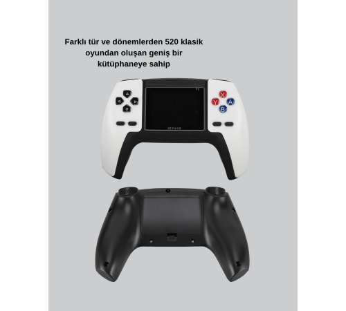 520 Klasik Oyunlu P5™ ControllerView Retro Konsol – Şarjlı, Ergonomik Tasarım