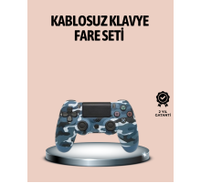 Bluetooth Kablosuz PS4 Gamepad Çift Motorlu Siyah Controller