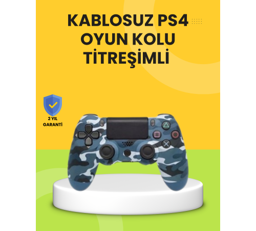PS4 Uyumlu Kablosuz Oyun Kolu Ergonomik Çift Titreşimli