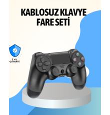 PS4 Uyumlu Kablosuz Oyun Kolu Ergonomik Çift Titreşimli