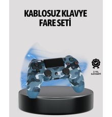 Kablosuz PS4 Controller Çift Motorlu Dayanıklı Gamepad