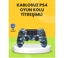 PS4 Uyumlu Kablosuz Oyun Kolu Ergonomik Çift Titreşimli