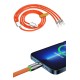 Çoklu Şarj Kablosu USB Type-C İOS Uyumlu 120W Hızlı Şarj Kablosu