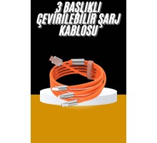 120W 3 İn 1 Uyumlu Silikon Şarj Kablosu Hızlı Şarj Kablosu