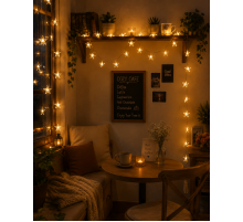 20 LED Yıldız Işık Zinciri Günışığı Beyaz Dekoratif Süs Lambası