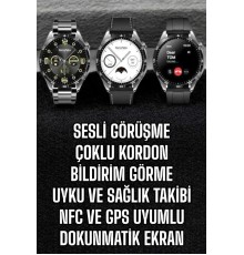 Akıllı Saat Titreşimli Amoled Ekran Uyku ve Sağlık Takibi Sesli Görüşme