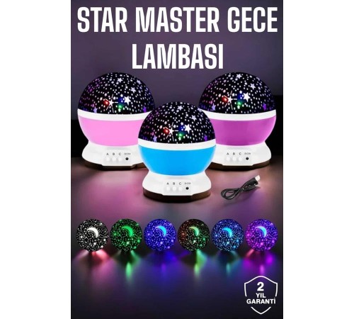 Mavi ve Mor Işıklı  Projeksiyon Lambası