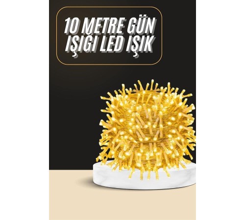 10 Metre Günışığı Led Işık Fişli Dekoratif Ortam Aydınlatması 3 Modlu Led Şerit Işık